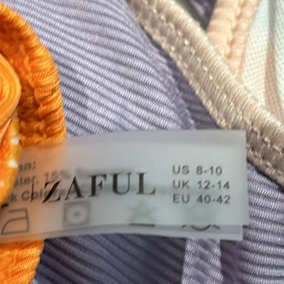 ZAFUL Ribbed Colorblock V Wired High Leg Bikini Swimwear women size 8-10 - Picture 8 of 12